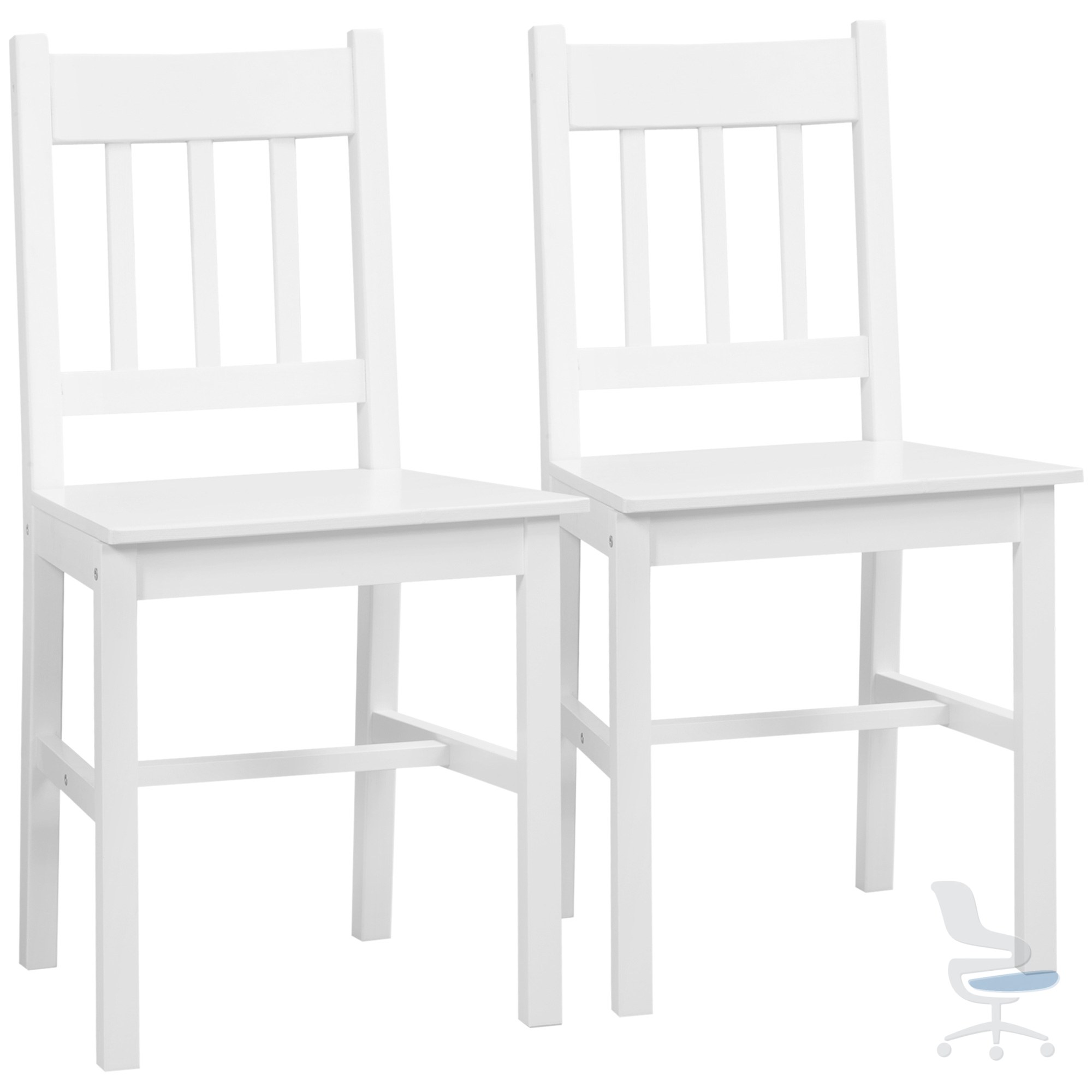 HOMCOM juego de 2 sillas de comedor de estilo rústico Lattes con asiento acolchado — 1