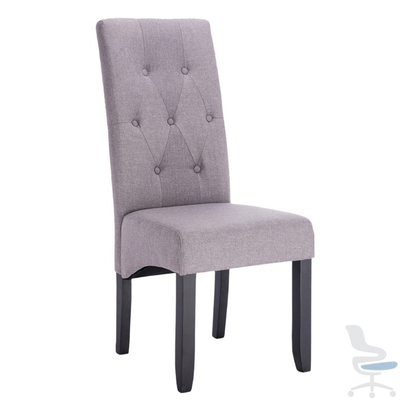 Juego de 2 Sillas de Comedor con Respaldo Alto y Patas de Madera — 1