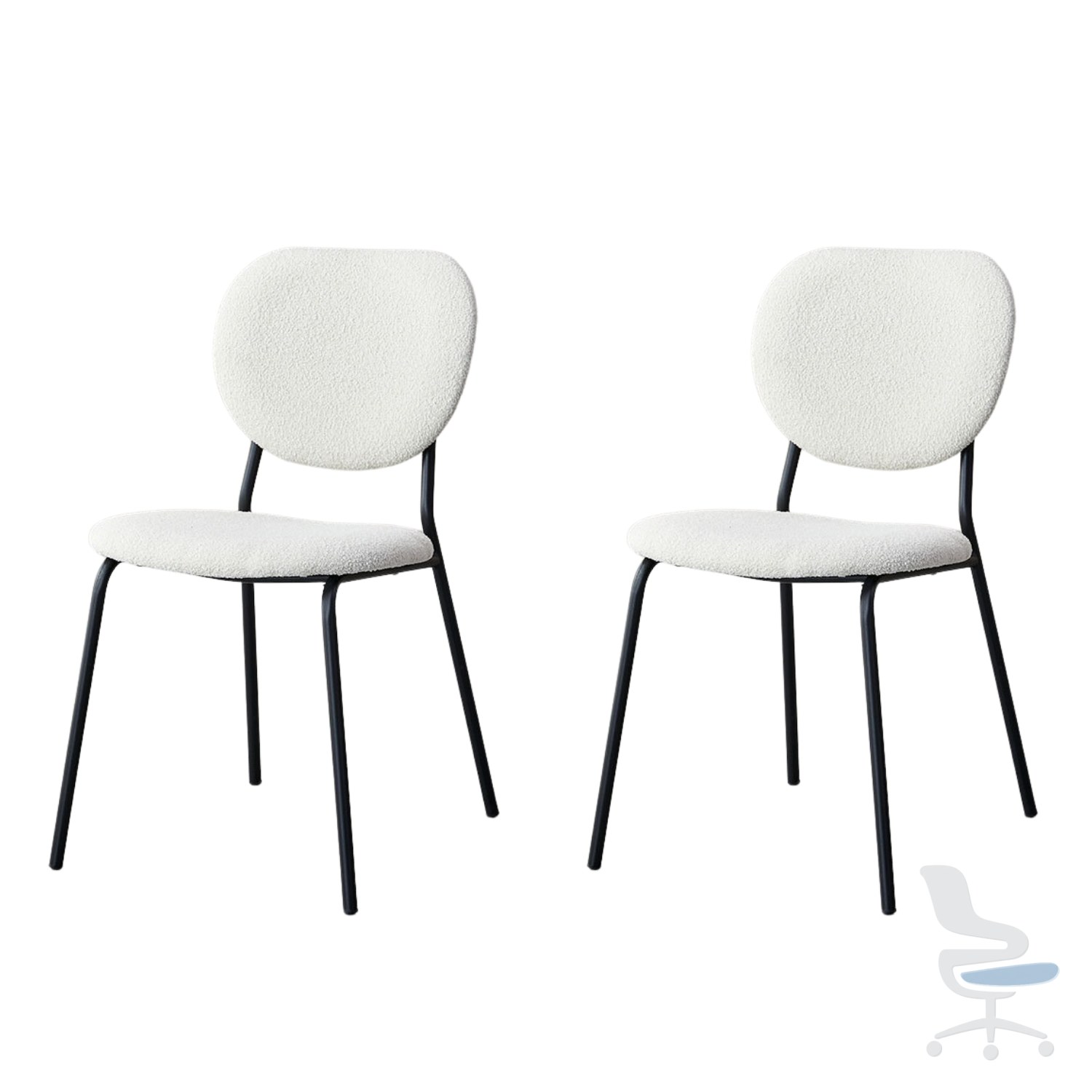 Juego de 2 sillas de comedor estilo nórdico con patas metálicas — 1