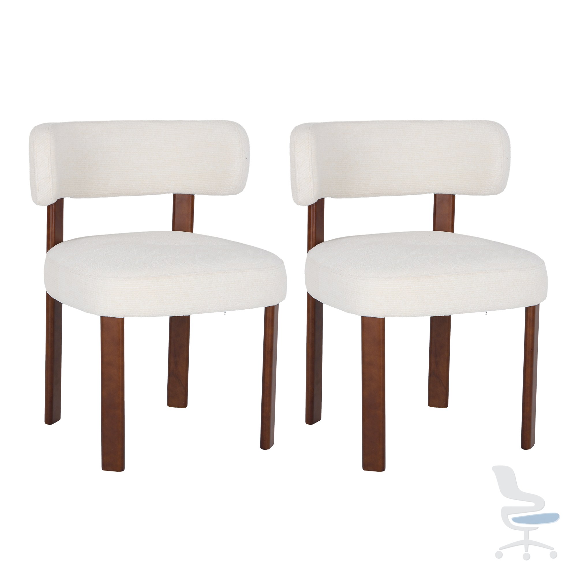 Juego de 2 Sillas de Comedor Estilo Rústico de Madera con Respaldo Curvado — 1