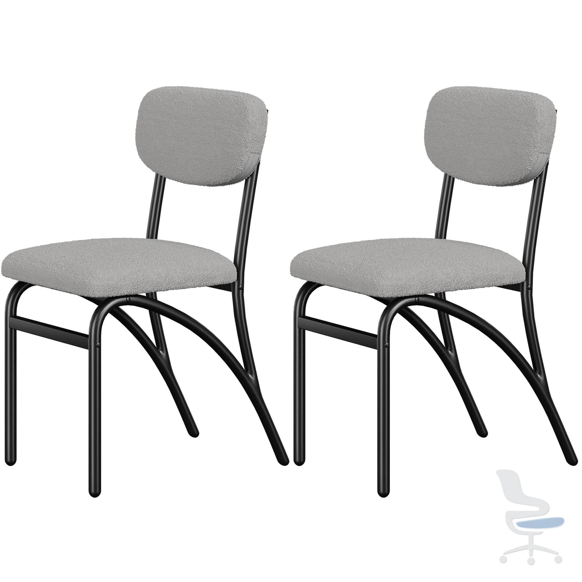 Juego de 2 sillas de comedor modernas apilables sin reposabrazos — 1