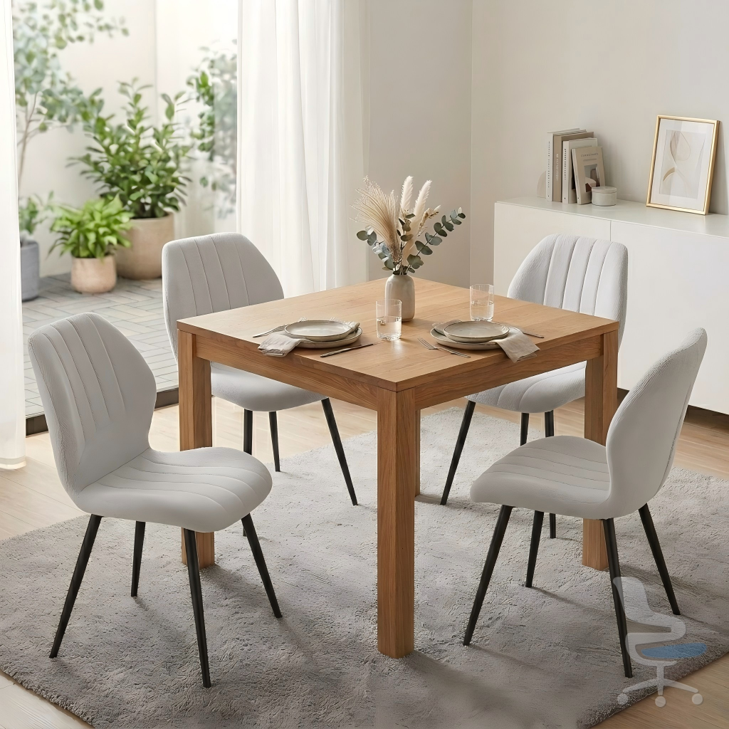 Juego de 4 sillas de comedor tapizadas con reposabrazos — 1