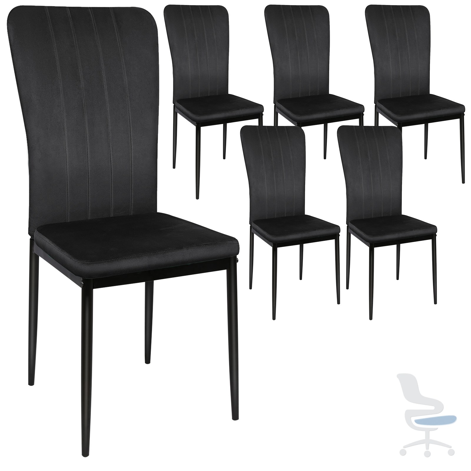 Silla de comedor de terciopelo con respaldo ergonómico y asiento acolchado — 1