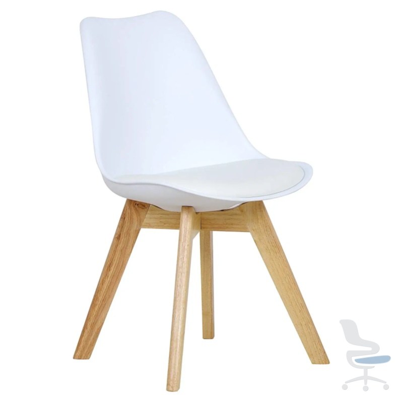 Silla de comedor retro con asiento acolchado y cojín — 1