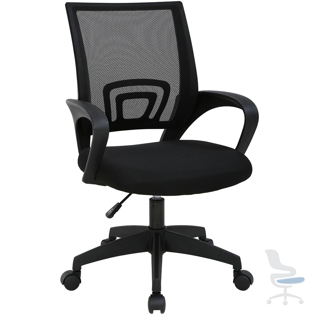 Silla de oficina con soporte lumbar y respaldo de malla transpirable — 1