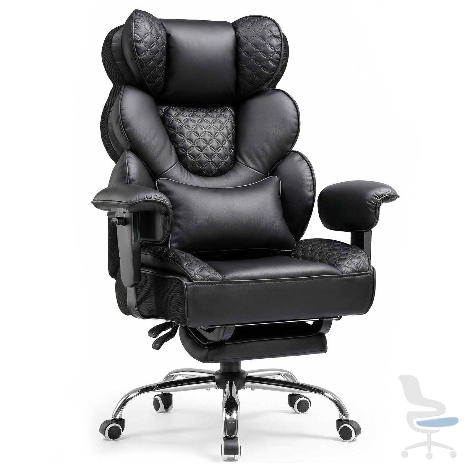 Silla de oficina ergonómica COMHOMA con soporte lumbar, reposapiés y hasta 180 kg — 1