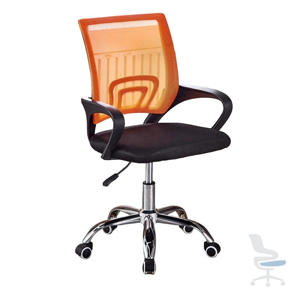 Silla de oficina ergonómica con soporte lumbar, ruedas y base giratoria — 1