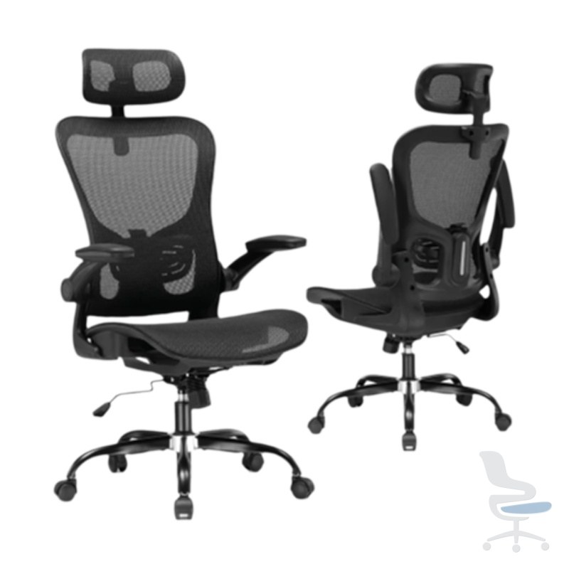Silla de oficina ergonómica Gtplayer de malla con reposacabezas ajustable — 1