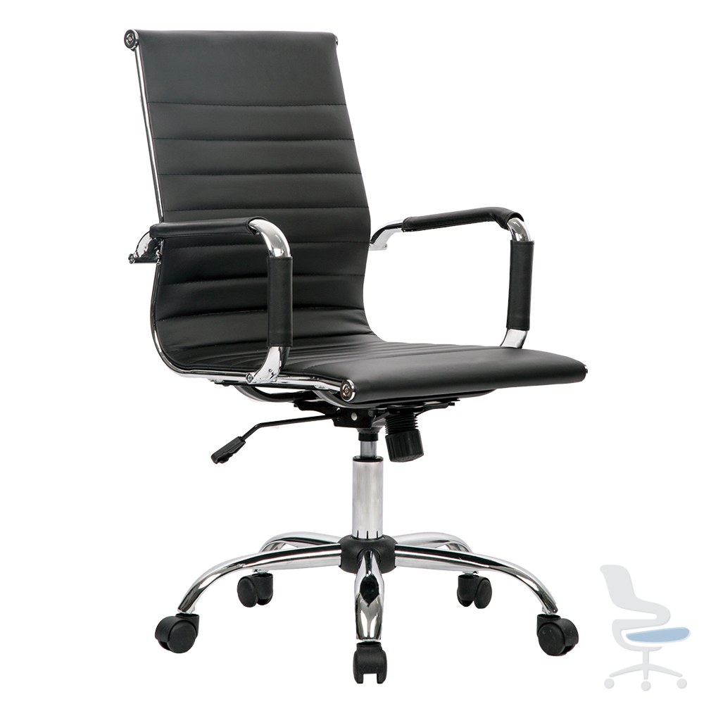 Silla de Oficina Ergonómica Reclinable de Piel Sintética — 1