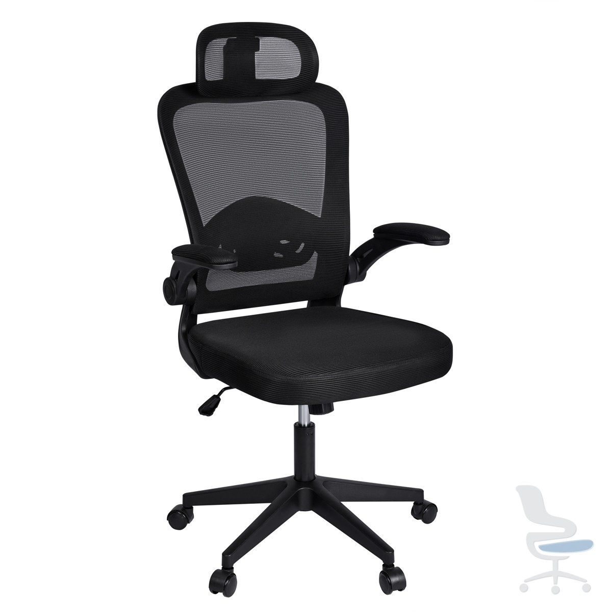 Silla de Oficina Ergonómica y Giratoria con Ruedas - Modelo Ejecutiva - Malla Transpirable - Reposacabezas y Apoyabrazos Ajustables - Soporte Lumbar para Oficina y Casa — 1