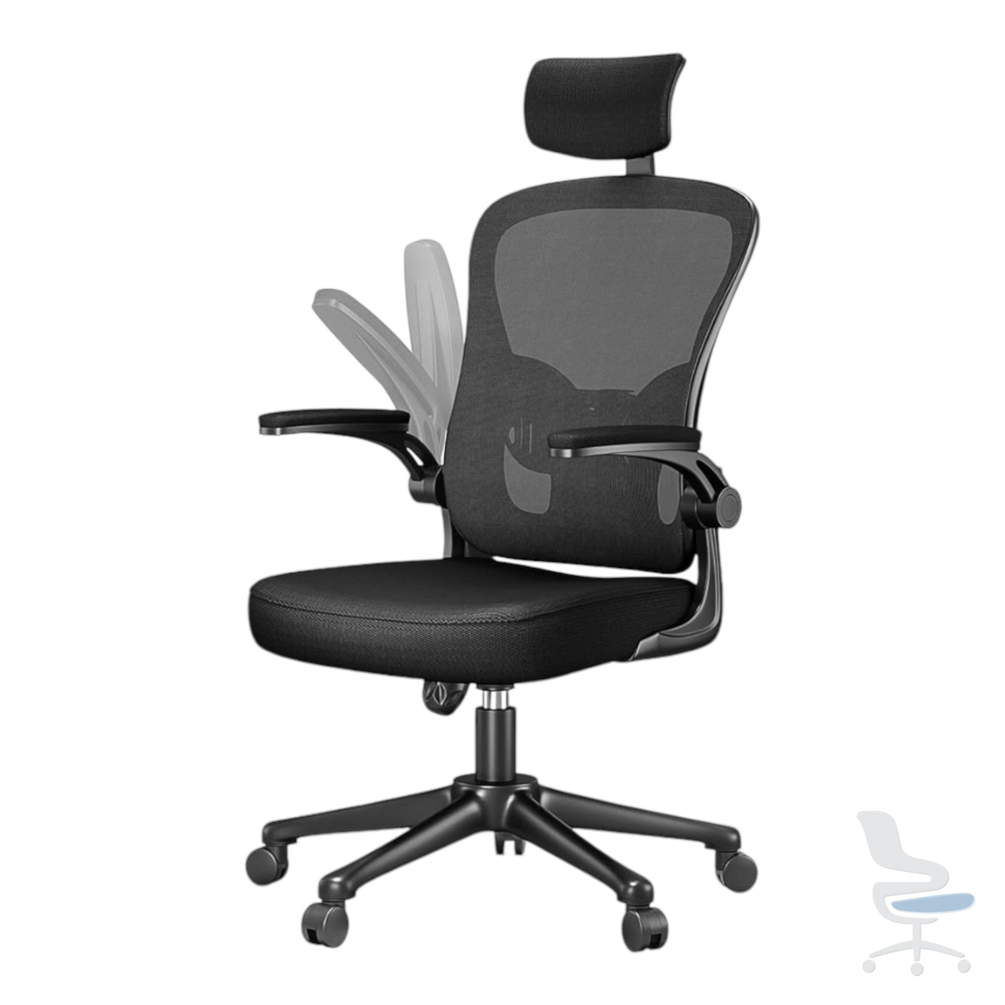 Silla de Oficina Gaming Ergonómica con Reposacabezas y Reposabrazos Abatibles — 1