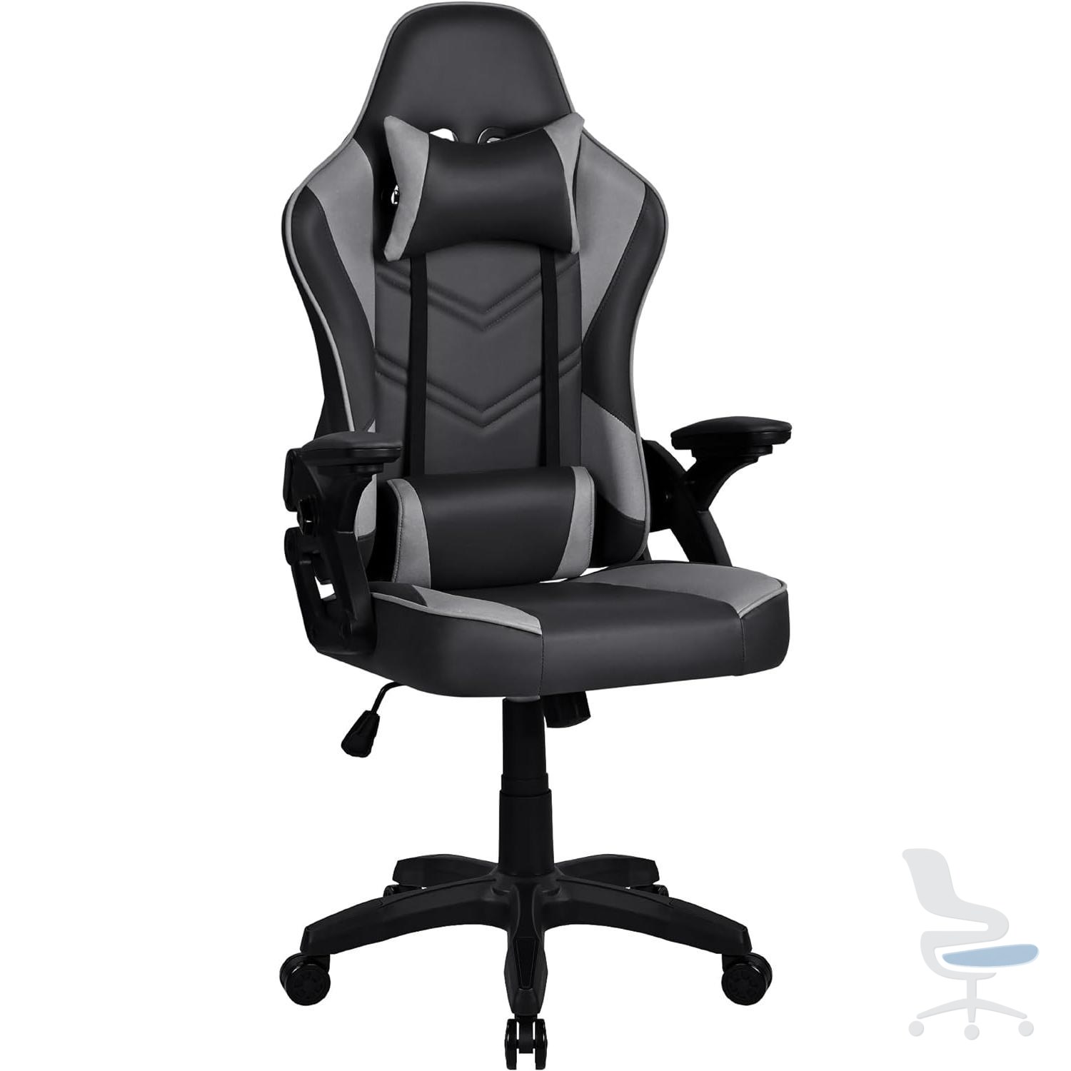Silla Gamer Ergonómica de Tela Transpirable con Reposabrazos Abatibles — 1