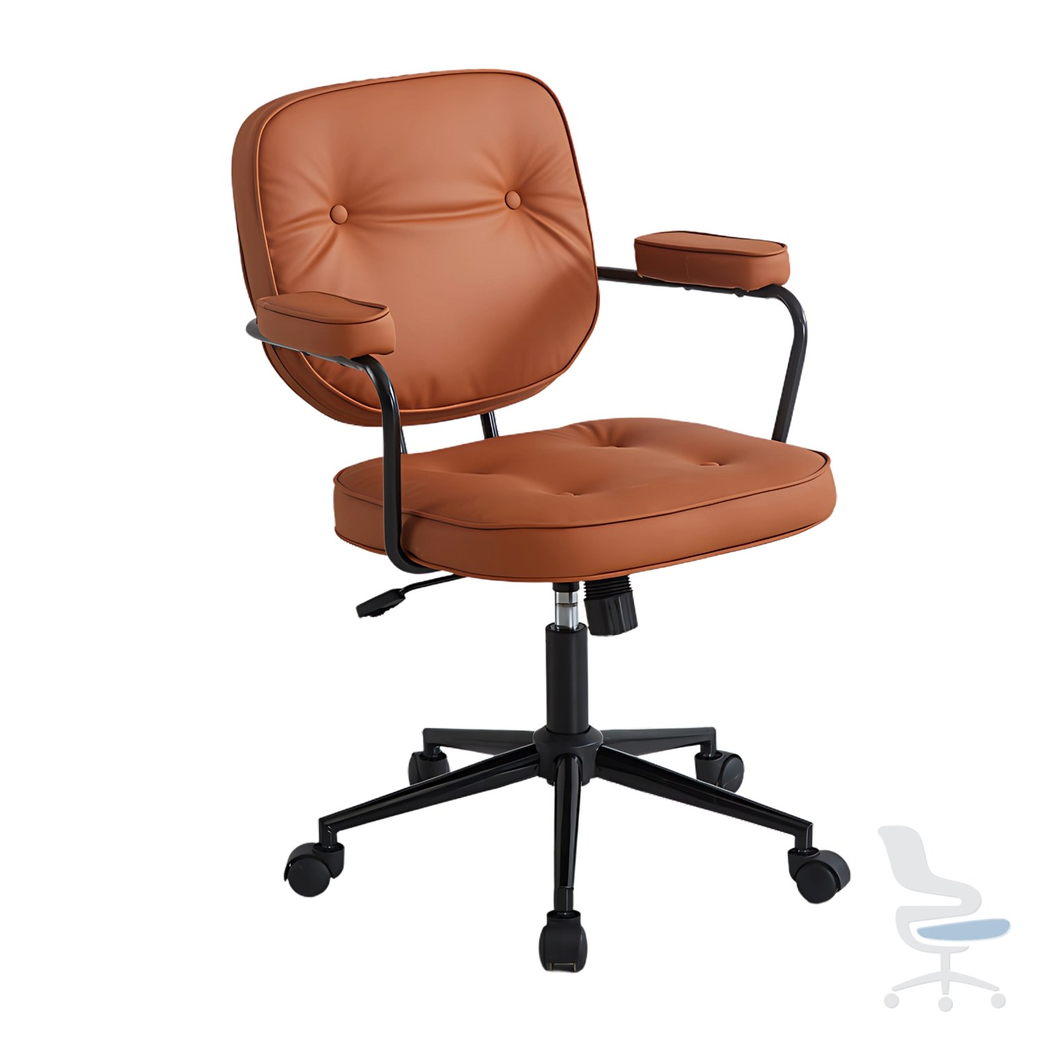 Silla gaming de polipiel con respaldo reclinable y base giratoria 360º — 1