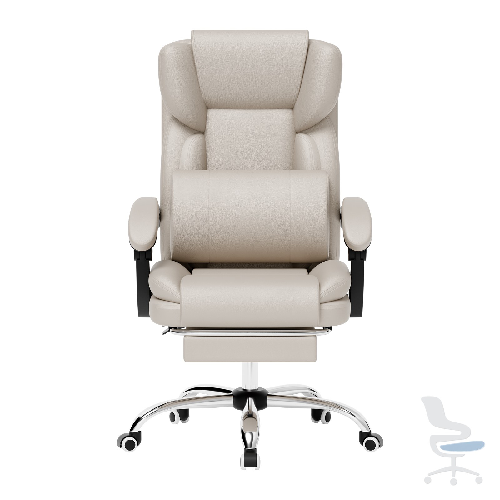 Silla gaming ergonómica con reposapiés, soporte lumbar y respaldo alto — 1