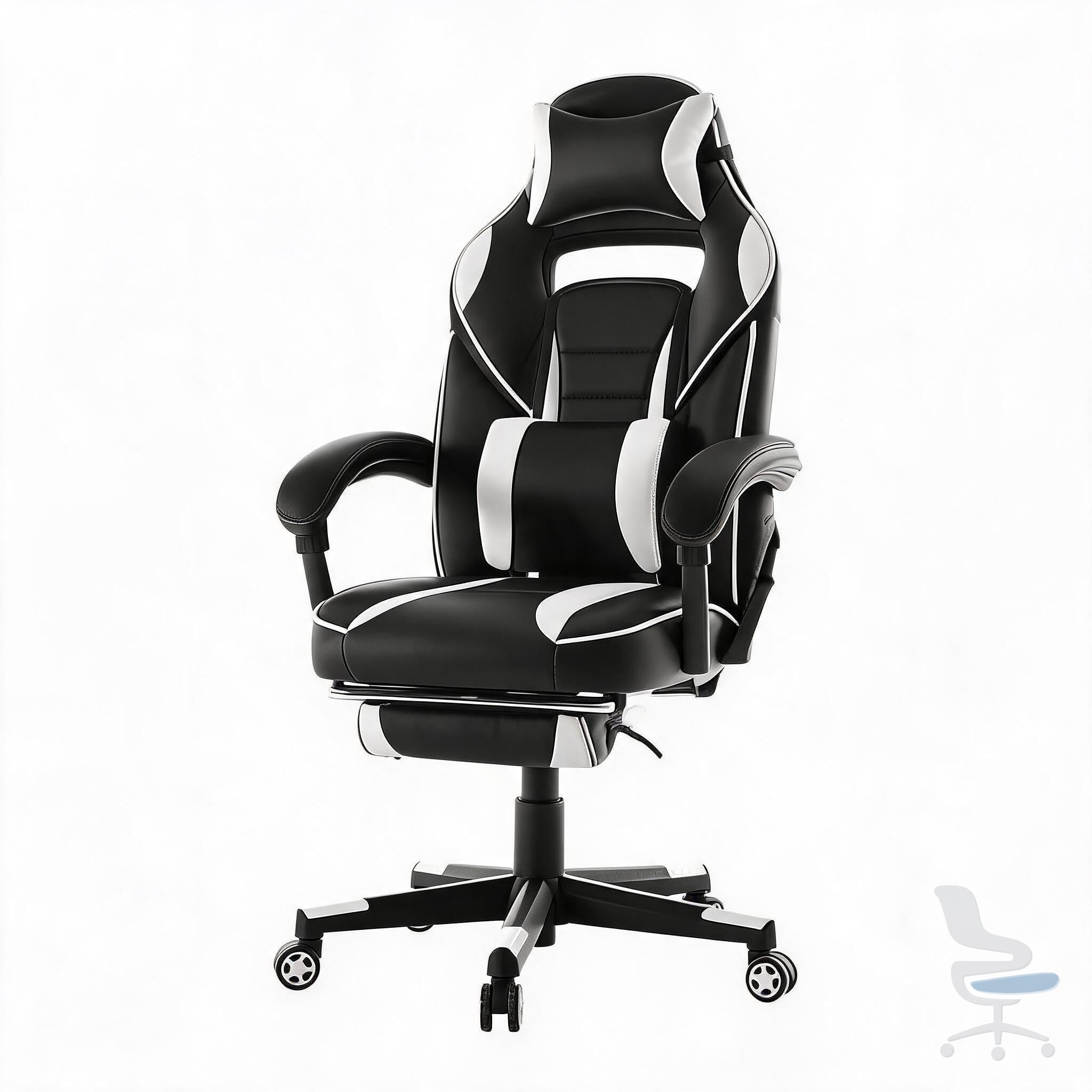 Silla Gaming Ergonómica de Respaldo Alto con Reposapiés Reclinable — 1