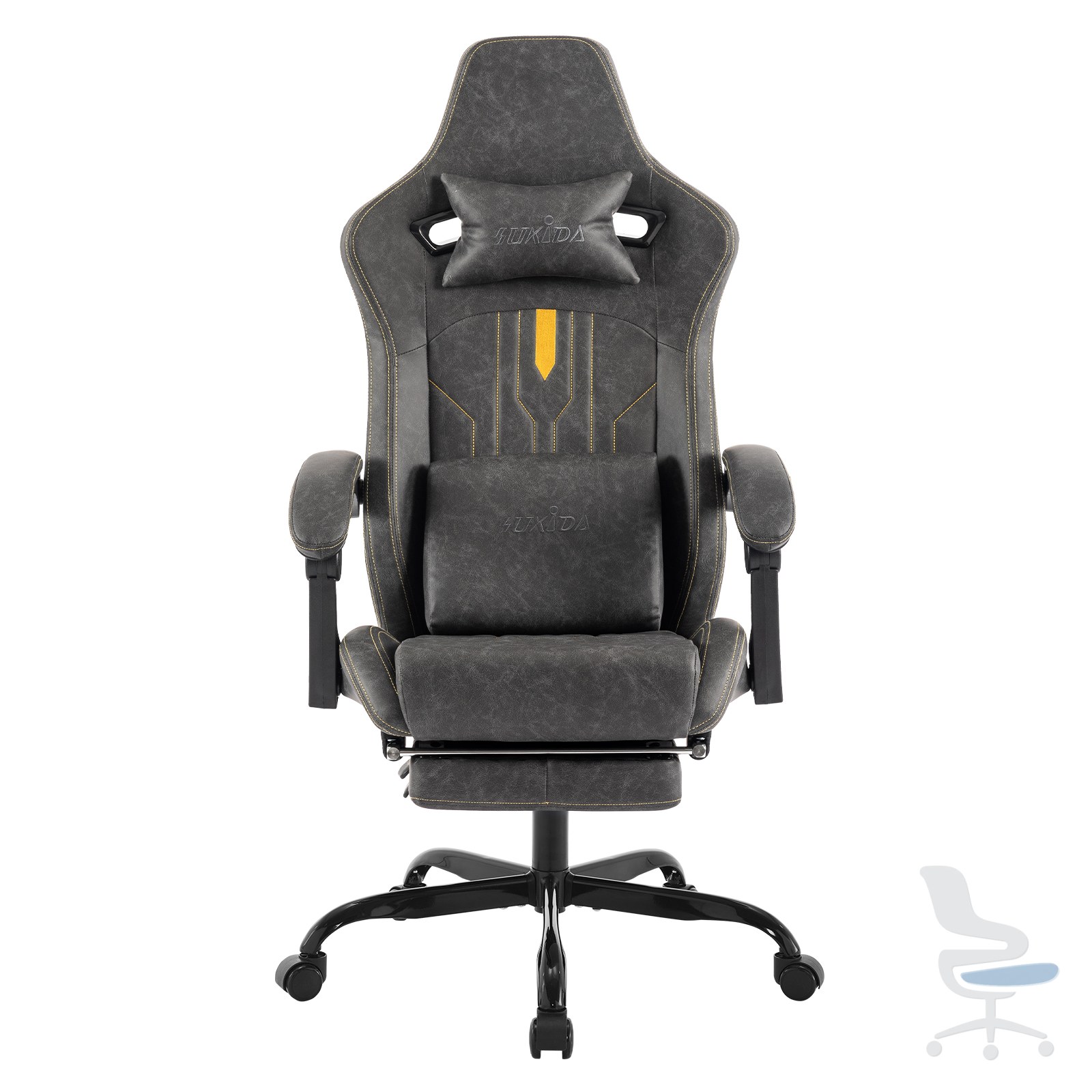 Silla gaming SUKIDA ergonómica con reposapiés y soporte lumbar — 1