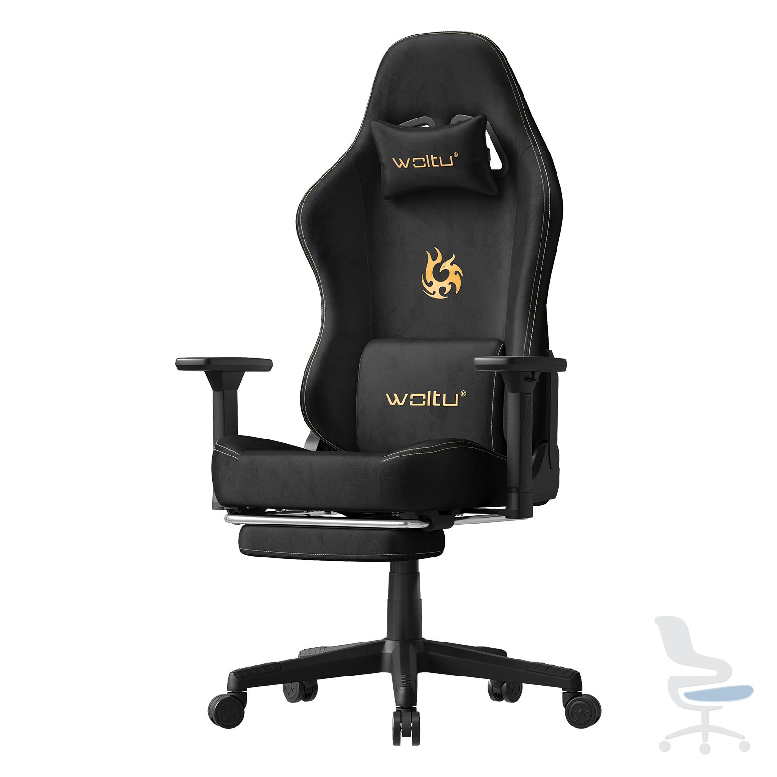 Silla gaming WOLTU ergonómica con reposabrazos 3D y respaldo ajustable — 1