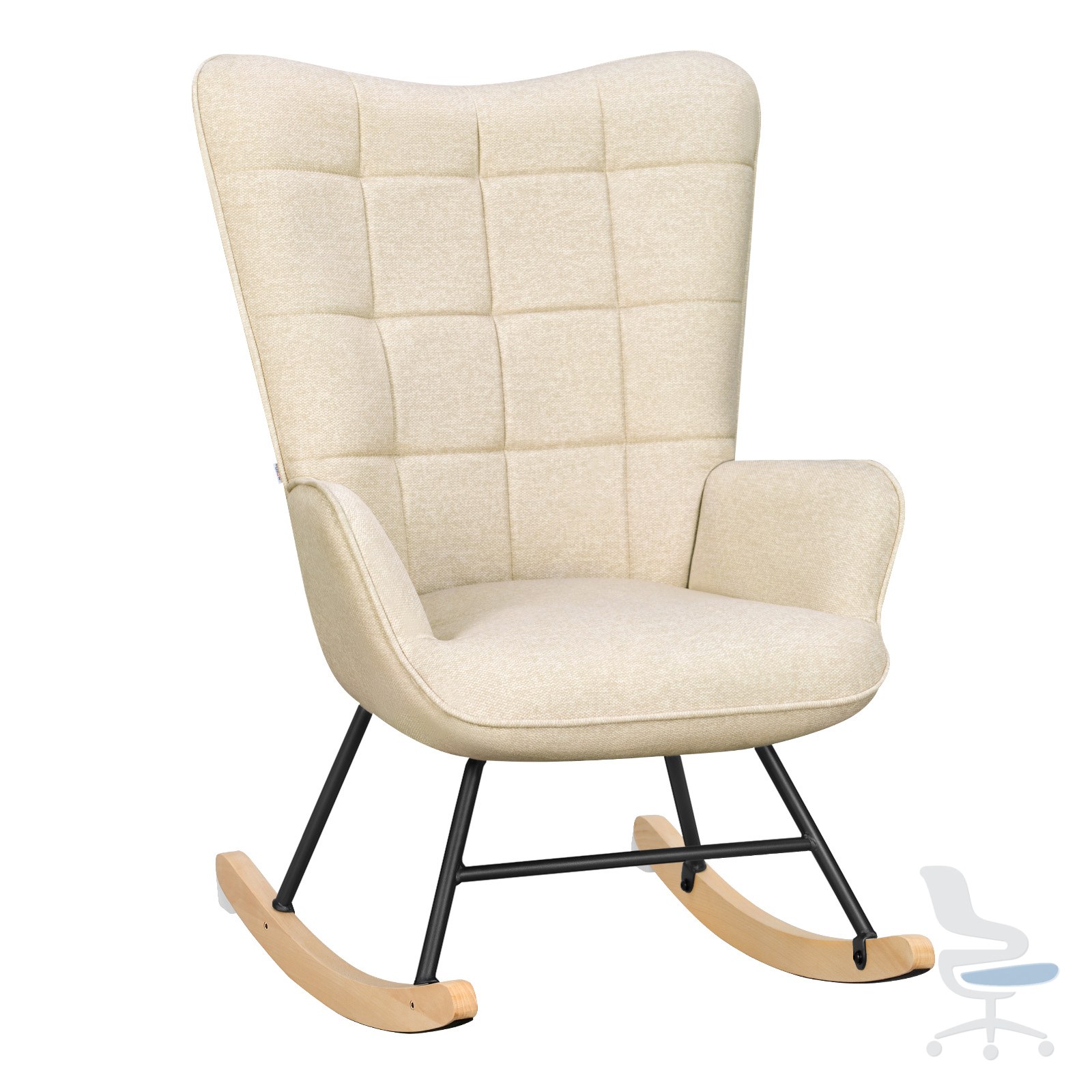 Silla mecedora de terciopelo con diseño ergonómico — 1