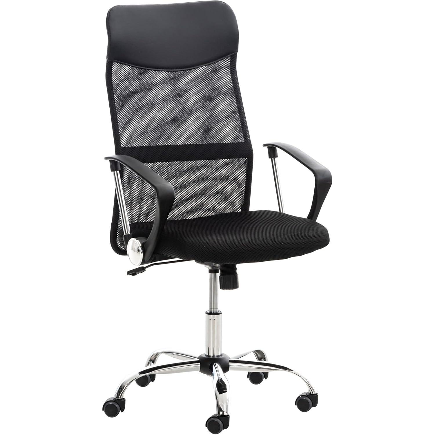 Silla Oficina Ergonómica Negra Respaldo Alto | Malla Transpirable Altura Ajustable — Sillas de oficina en Si3 Sillas