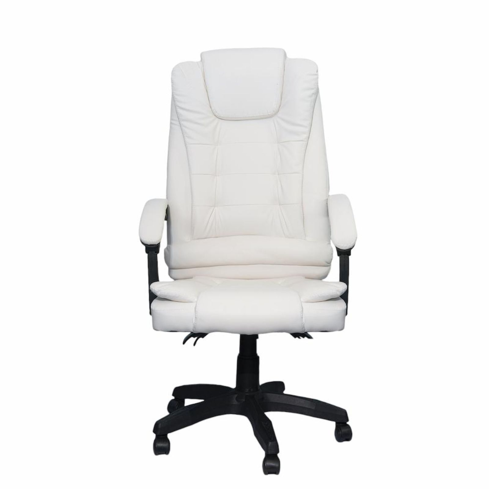 Sillón Ejecutivo Reclinable - Cuero Sintético Blanco Ergonómico Base Giratoria Altura ajustable — Sillones y descanso en Si3 Sillas