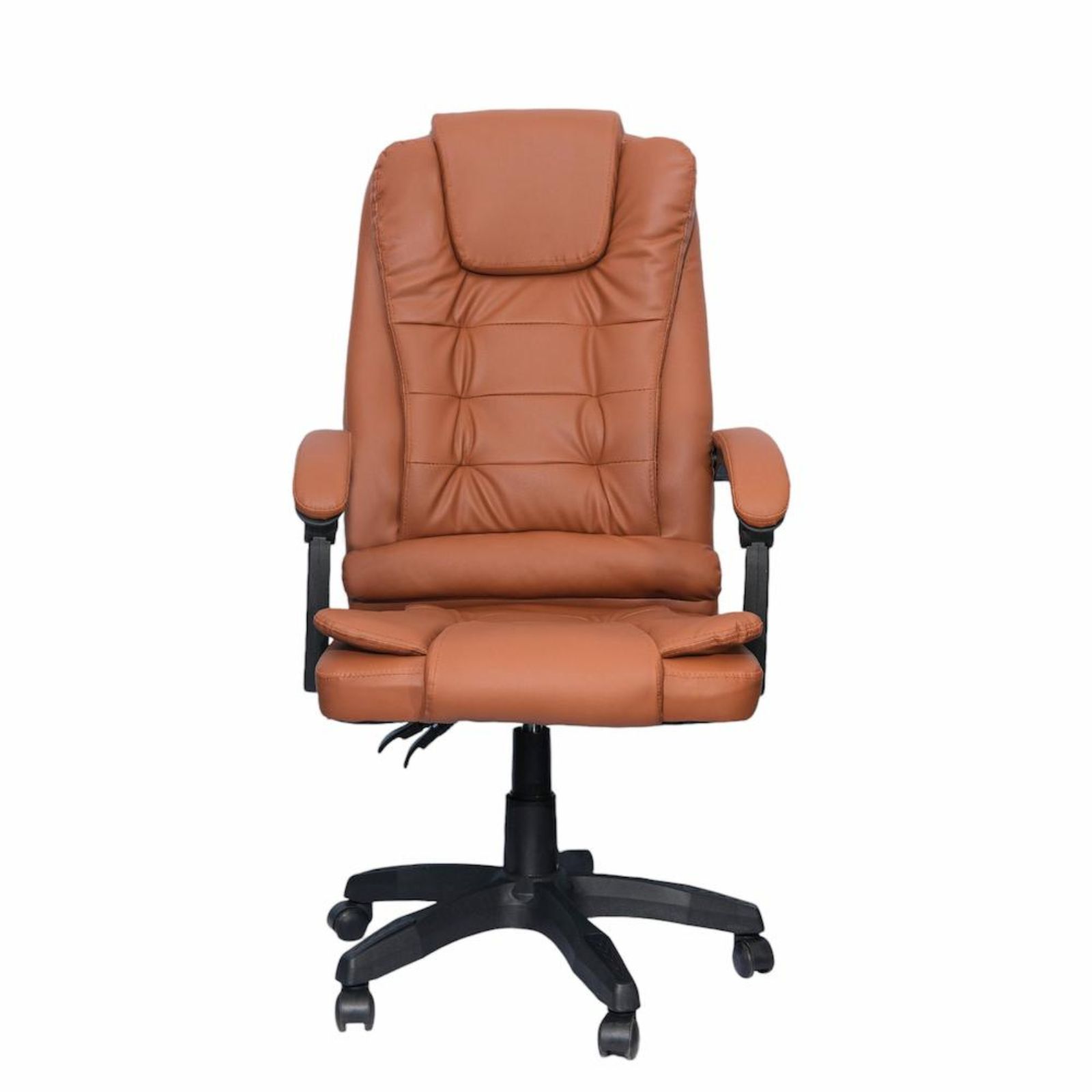 Sillón Ejecutivo Reclinable - Cuero Sintético Marrón Ergonómico Base Giratoria — Sillones y descanso en Si3 Sillas