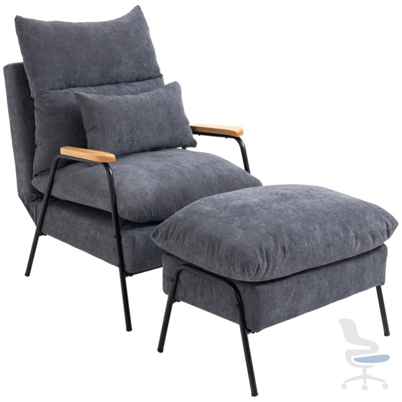 Sillón reclinable de relax con reposapiés y respaldo ajustable — 1