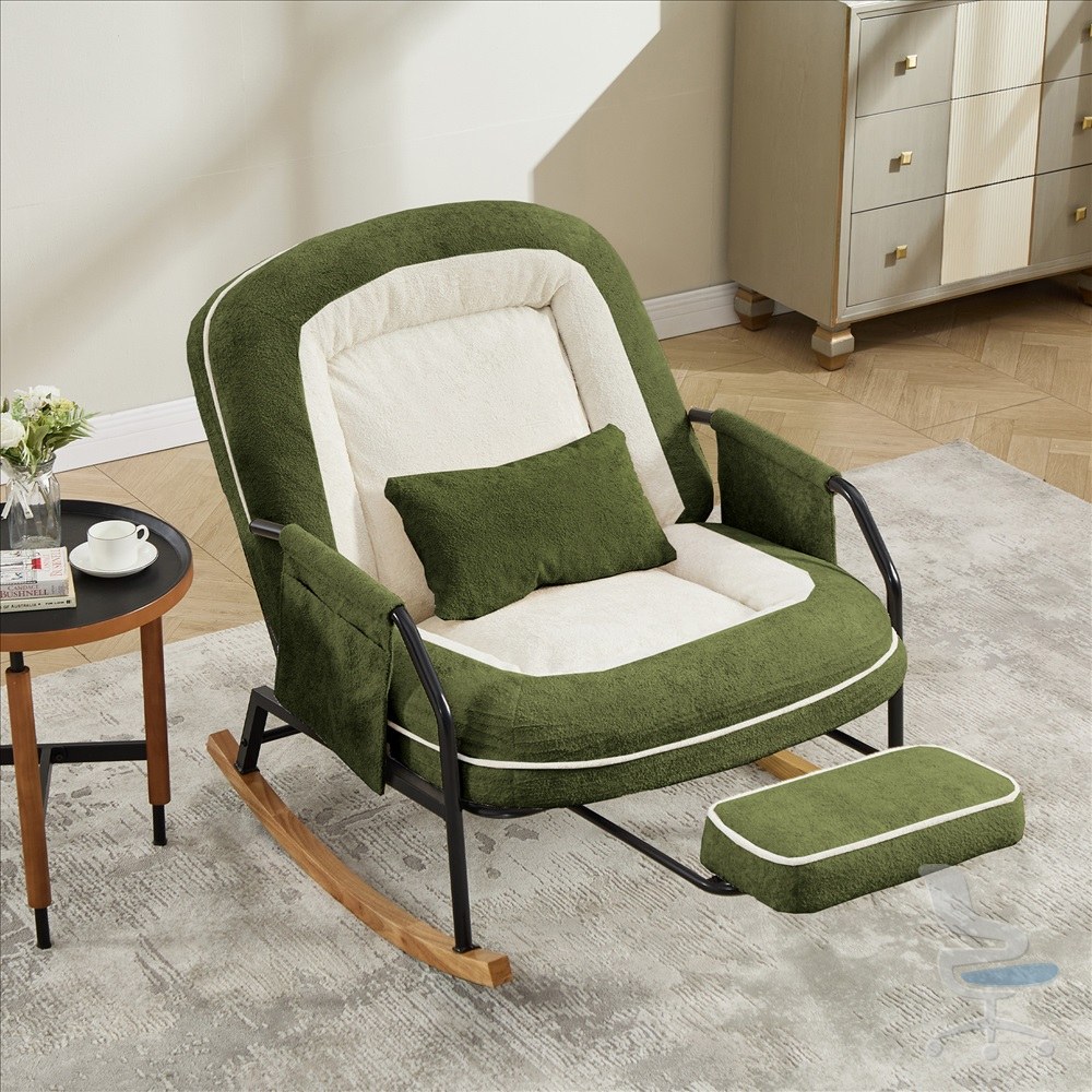 Sillón reclinable ergonómico mecedora con respaldo ajustable y soporte cervical — 1