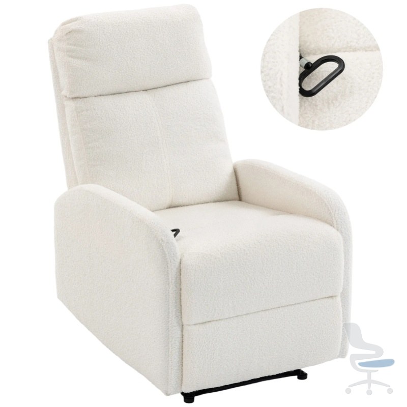 Sillón reclinable HOMCOM de peluche tipo oso teddy con reposabrazos acolchados — 1